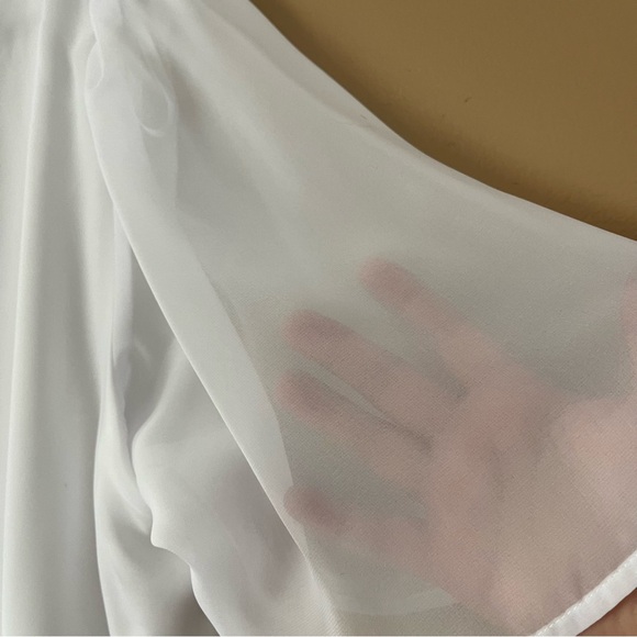 JM Collection White V-Neck Blouse XXL - Picture 4 of 11